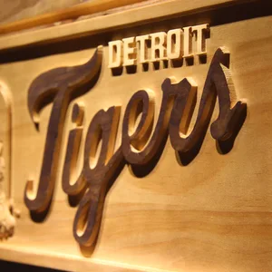 Detroit Tigers Wood Sign