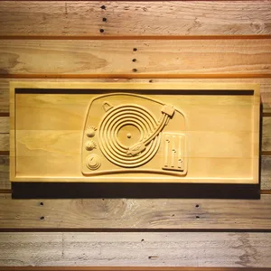 DJ Turntable Wood Sign