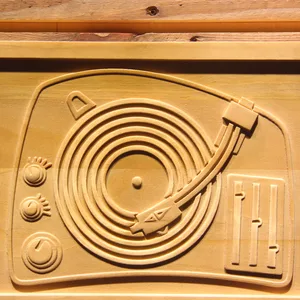 DJ Turntable Wood Sign