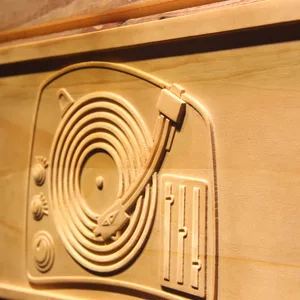 DJ Turntable Wood Sign