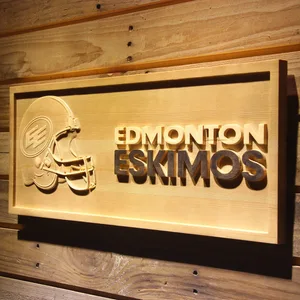 Edmonton Eskimos Helmet Wood Sign