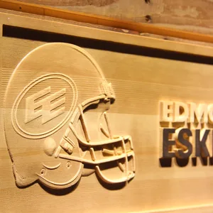 Edmonton Eskimos Helmet Wood Sign
