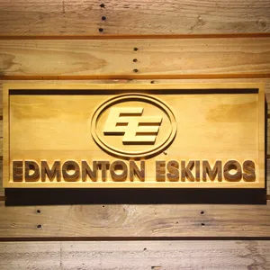 Edmonton Eskimos Wood Sign