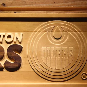 Edmonton Oilers Wood Sign