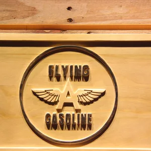 Flying A Gasoline Wood Sign