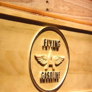 Flying A Gasoline Wood Sign