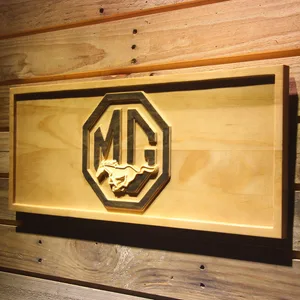 Ford MG Mustang Wood Sign