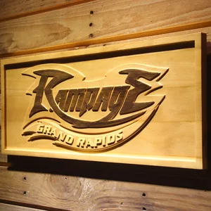 Grand Rapids Rampage Wordmark Wood Sign - Legacy Edition