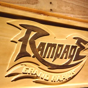 Grand Rapids Rampage Wordmark Wood Sign - Legacy Edition