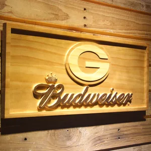 Green Bay Packers Budweiser Wood Sign