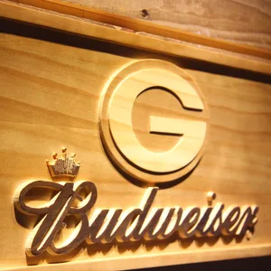 Green Bay Packers Budweiser Wood Sign
