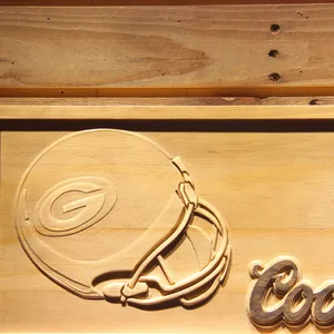 Green Bay Packers Coors Light Helmet Wood Sign
