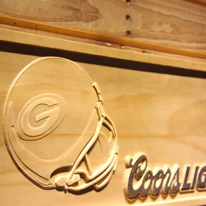 Green Bay Packers Coors Light Helmet Wood Sign