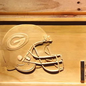 Green Bay Packers Helmet Wood Sign