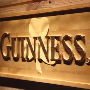 Guinness Shamrock Outline Wood Sign
