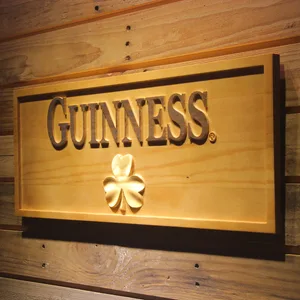 Guinness Shamrock Wood Sign