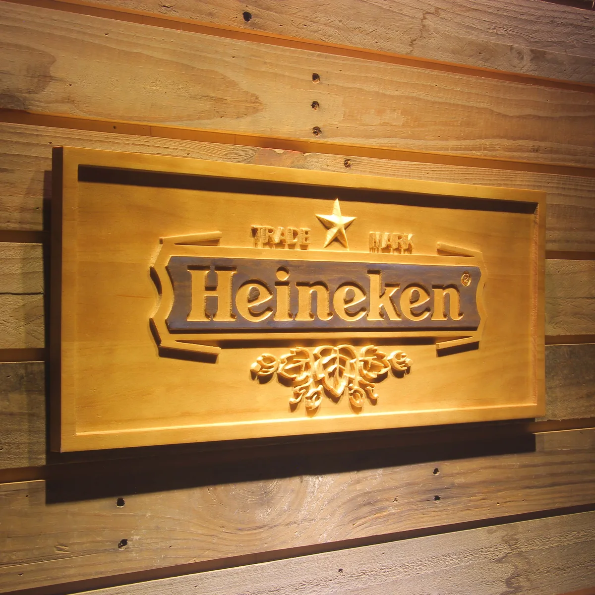 Heineken Lager Wood Sign