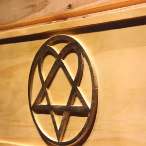 HIM Heartagram Wood Sign