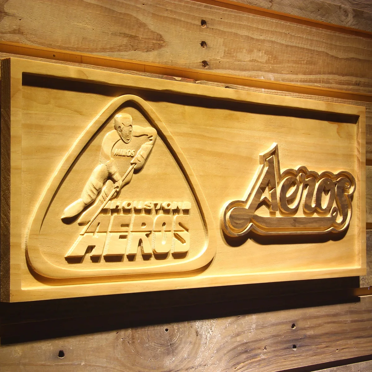 Houston Aeros Wood Sign - Legacy Edition