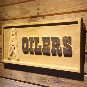 Houston Oilers 1980-1996 Wood Sign - Legacy Edition