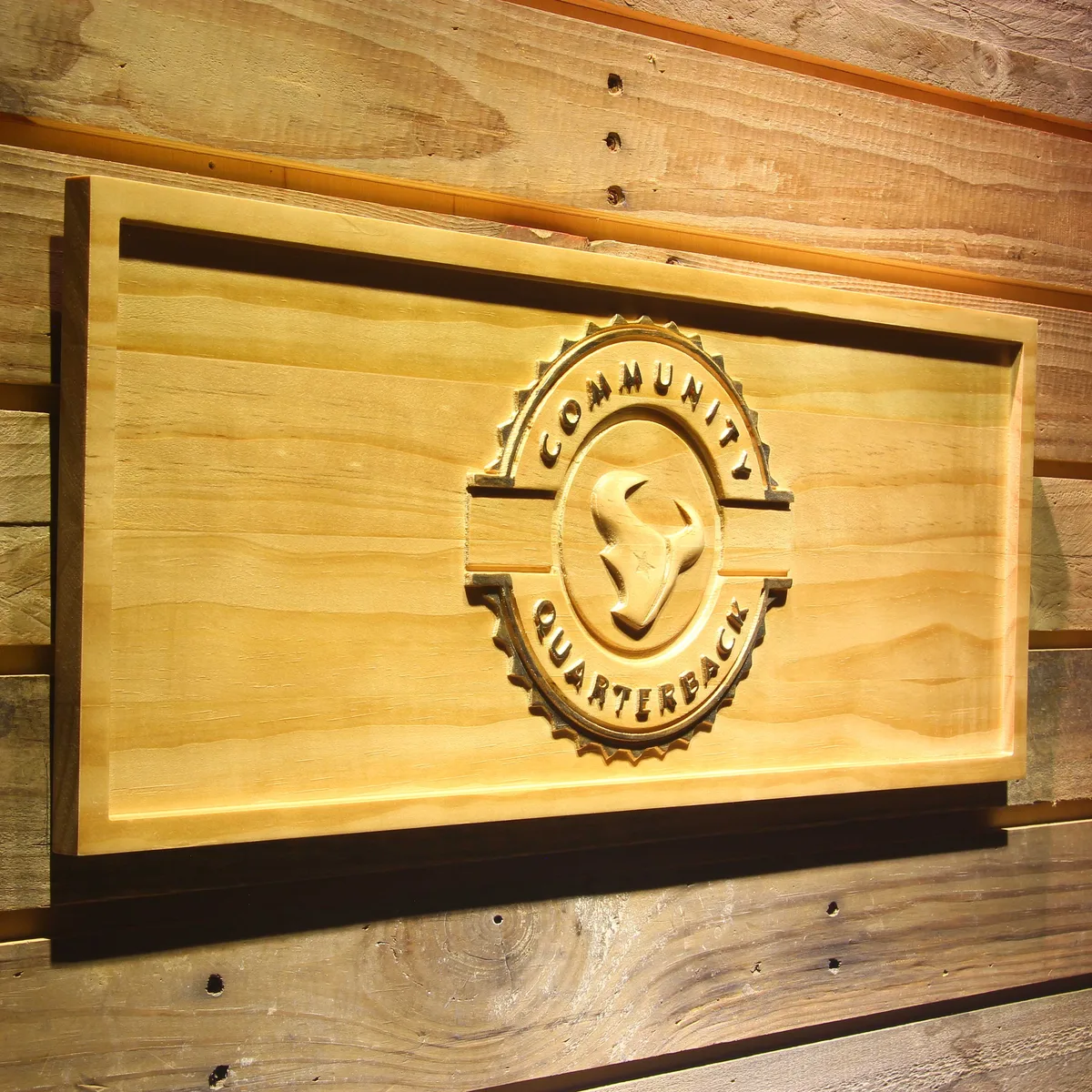 Houston Texans Community Quarterback Wood Sign - Legacy Edition