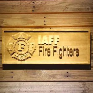 IAFF International Association of Fire Fighters Wood Sign