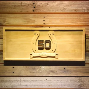 Indianapolis Colts 50th Anniversary Logo Wood Sign - Legacy Edition