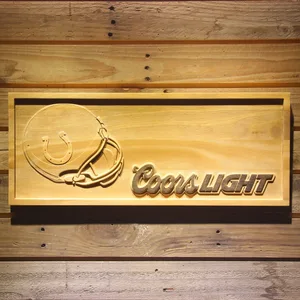 Indianapolis Colts Coors Light Helmet Wood Sign
