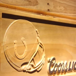 Indianapolis Colts Coors Light Helmet Wood Sign