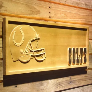 Indianapolis Colts Helmet Wood Sign