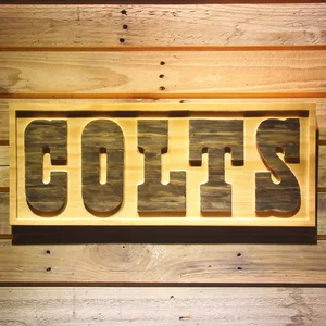 Indianapolis Colts Text Wood Sign