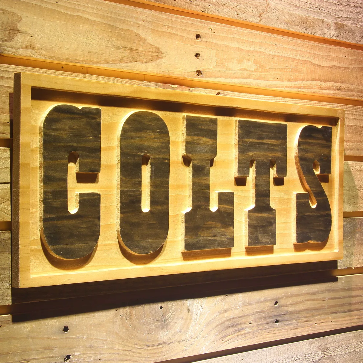 Indianapolis Colts Text Wood Sign