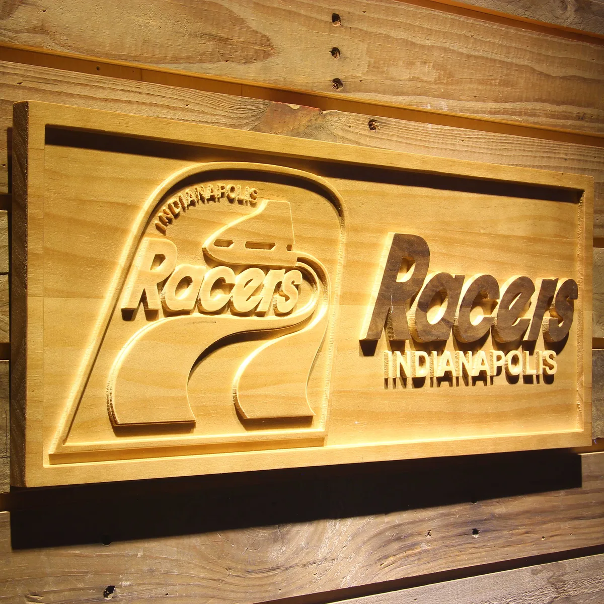 Indianapolis Racers Wood Sign - Legacy Edition