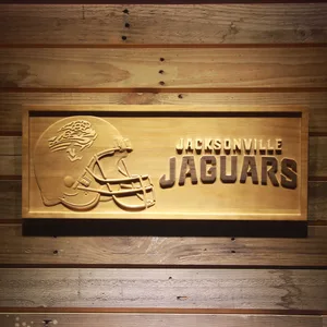 Jacksonville Jaguars Helmet Wood Sign
