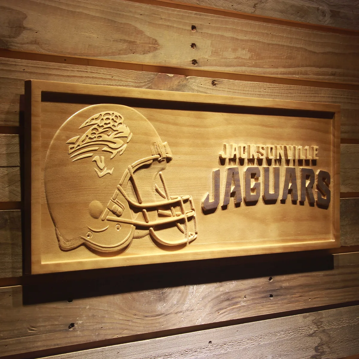 Jacksonville Jaguars Helmet Wood Sign