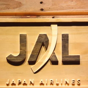 Japan Airlines Wood Sign