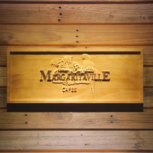 Jimmy Buffett's Margaritaville Cafe Logo Wood Sign