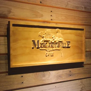 Jimmy Buffett's Margaritaville Cafe Logo Wood Sign