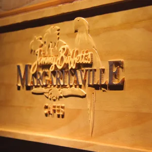 Jimmy Buffett's Margaritaville Cafe Logo Wood Sign