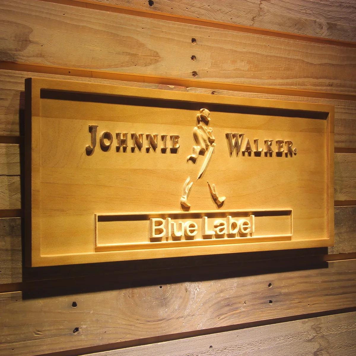 Johnnie Walker Blue Label Wood Sign