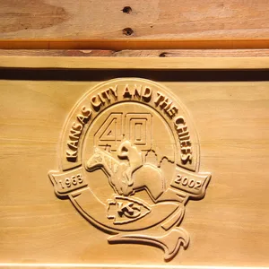 Kansas City Chiefs 40th Anniversary Logo Wood Sign - Legacy Edition