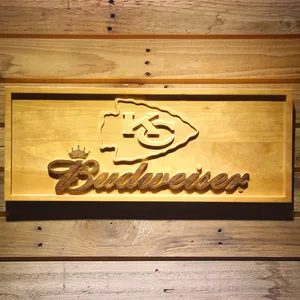 Kansas City Chiefs Budweiser Wood Sign