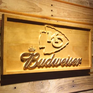 Kansas City Chiefs Budweiser Wood Sign