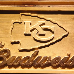 Kansas City Chiefs Budweiser Wood Sign