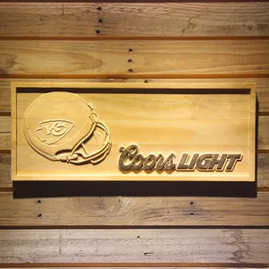 Kansas City Chiefs Coors Light Helmet Wood Sign