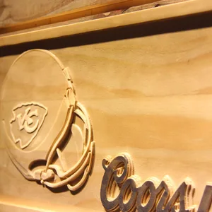 Kansas City Chiefs Coors Light Helmet Wood Sign