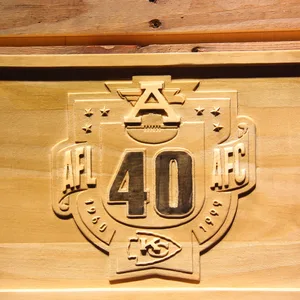 Kansas City Chiefs Franchise 40th Anniversary Logo Wood Sign - Legacy Edition