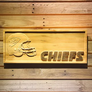 Kansas City Chiefs Helmet Wood Sign