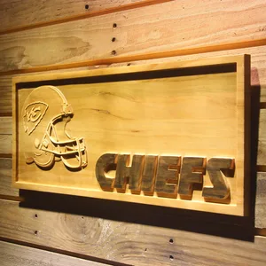 Kansas City Chiefs Helmet Wood Sign