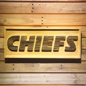 Kansas City Chiefs Text Wood Sign